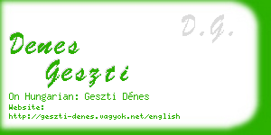 denes geszti business card