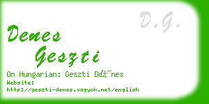 denes geszti business card